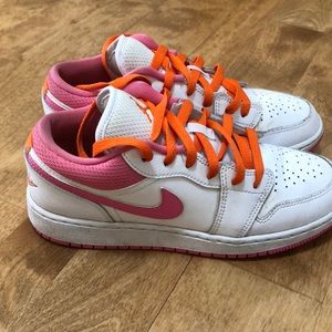Girls Air Jordan “pinksickle” shoes. Size 6Y. Worn less than 10 times.